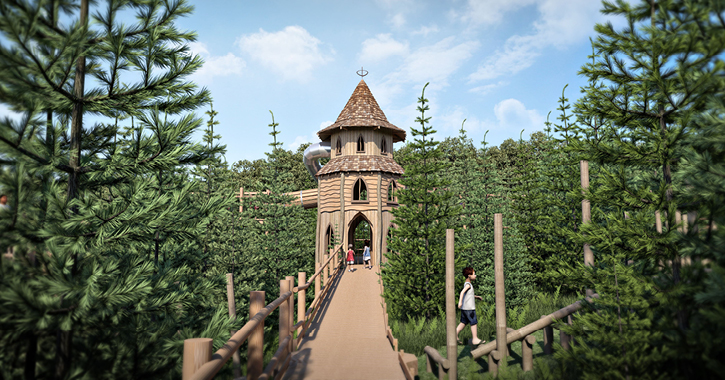 CGI image of plotters forest raby castle